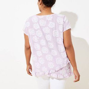 LOFT Plus Jacquard Crossover Tee, WHITE Size 20